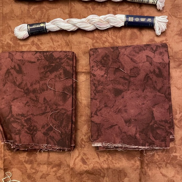 Michael Miller-KRYSTAL Four Fabric Samples 20x20 Chocolate Swirl + Anchor Cotton - Picture 3 of 7